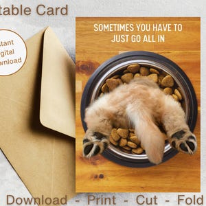 Tarjeta de felicitación en blanco imprimible / Tarjeta del perro / Linda tarjeta de felicitación digital / 5 x 7 / Sobre imprimible A2 A7 / Cachorro Golden Retriever