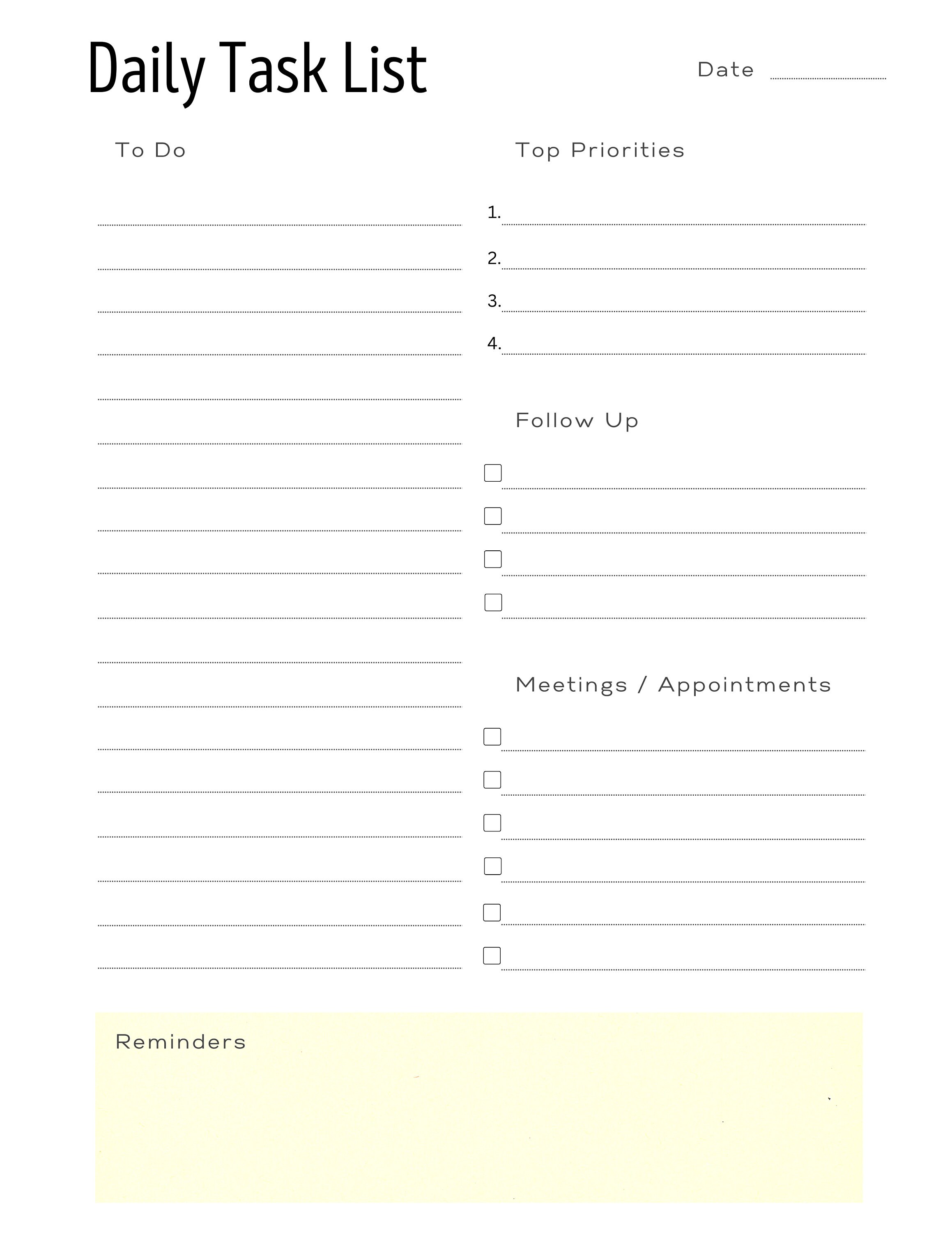 Daily Task List, Notes Page, Printable Planner, Editable to Do List ...