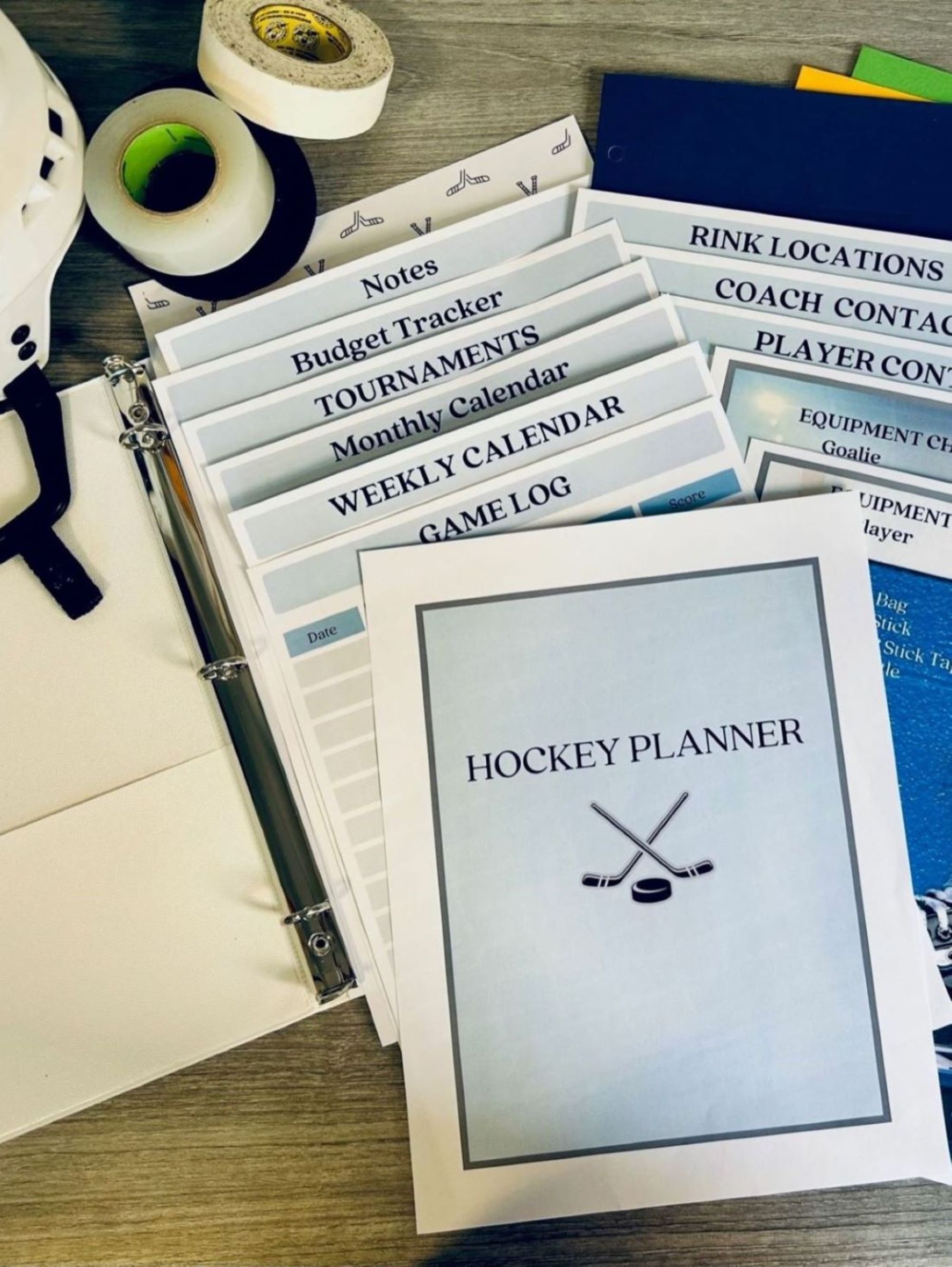 Printable Hockey Planner, Fillable PDF, Sports Calendar, Sports Planner