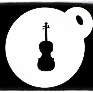 Plantilla de café con silueta de guitarra 0340, Mylar de 190 g/m², tamaño A5/A4, para manualidades, tatuajes, pintura facial, aerosol, aerógrafo, reutilizable.