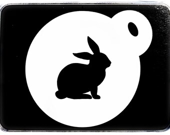 0087 Rabbit Silhouette Coffee Cup Stencil Cake Craft Duster Tattoo Mug Face Painting Spray Paint Gift Airbrush Reusable Mylar 190GSM