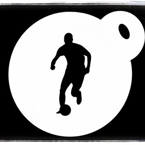 0032 Football Player F Coffee Cup Stencil Cake Craft Duster Tattoo Mug Face Painting Spray Paint Gift Airbrush Reusable Mylar 190GSM