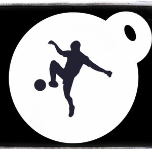 0031 Football Player E Coffee Cup Stencil Cake Craft Duster Tattoo Mug Face Painting Spray Paint Gift Airbrush Reusable Mylar 190GSM