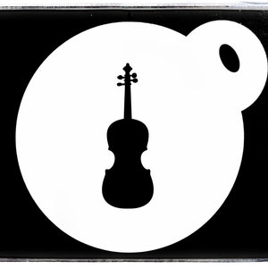 0090 Silueta de guitarra, plantilla de taza de café, pastel artesanal, plumero, taza de tatuaje, pintura facial, pintura en aerosol, regalo, aerógrafo reutilizable Mylar 190GSM