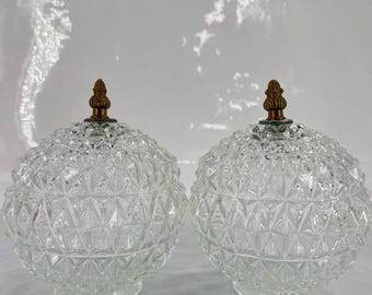 Vintage MCM Light Globe Atomic Burst Lamp Modern Ceiling Fixture 2 Pieces