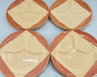 Vintage Wallace Desert Ware Divided Grill Plate 1947 9.5" 4 Piece Set
