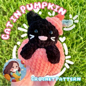 Cat in Pumpkin Crochet Pattern: Halloween Decor (PDF Pattern)