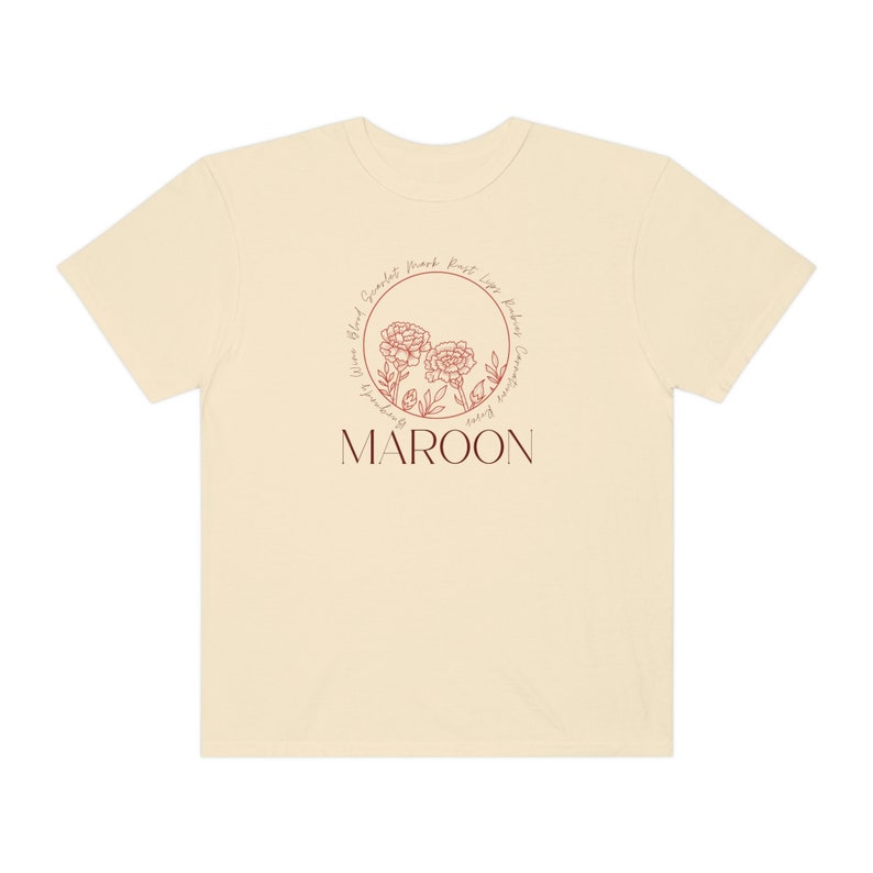 Maroon With Carnations You Thought Were Roses Tee so Scarlet Etsy