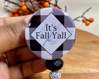 Fall, autumn, boho badge reel, trendy badge reel, plaid ,nurse badge reel, badge reel, teacher badge reel