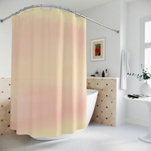 Gorgeous Gradient Peach and Yellow Shower Curtain | Yellow Shower Curtain Peach Orange Pastel Shower Curtain
