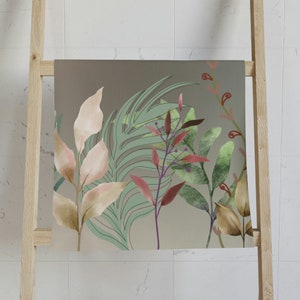 Hand Towel | Tan Ombre Gradient Hand Towel Greenery Bathroom Towel Small Tan Towel Greenery