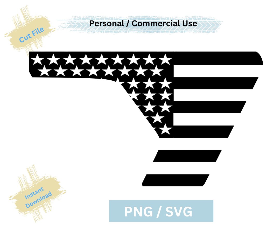 Cut File, Digital Instant File American Flag Decal, Cricut, Front