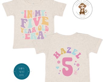 Personalized Five Year Old Birthday Shirt | Front & Back Print