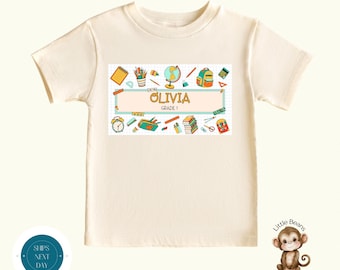 Personalized Name Grade First Day of School Shirt |  Custom Unisex My Name is Shirt | Back to School Shirt | First Day School Photo Shirt