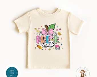 Pre-K School Apple Books Shirt | Cute First Day of Pre-K | First Day School Photo Shirt | Back to School Shirt