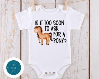 Ask For A Pony Baby Onesie® | Cute Funny Pony Baby Onesie® | Farm Baby Gift | Baby Shower Gift | Pony Tshirt