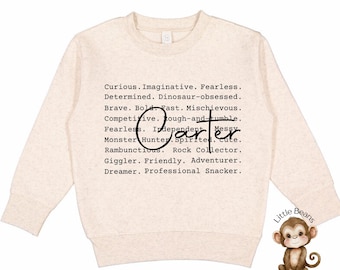 Personalized Boy Name Words Sweatshirt | Custom Boys Shirt