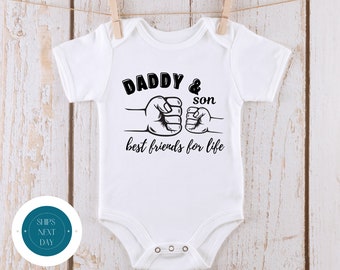 Cache-couche pour bébé Best Friends Daddy Son® | -shirt fête des pères | Body bébé personnalisé | Chemises père fils