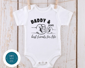 Daddy Son Best Friends Baby Onesie® | Fathers Day Tshirt | Custom Baby Bodysuit | Father Son Shirts