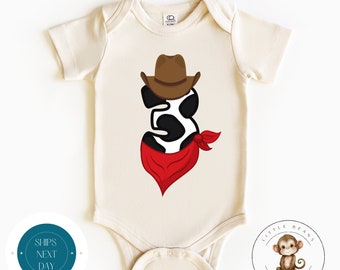 Cow Number Three Birthday Onesie® | Third Birthday Onesie® | Cute Ranch Farm Third Birthday