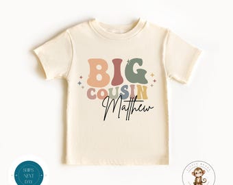 Big Cousin Personalized Kids Shirt | Custom Boho Matching Cousin Shirts| Baby through Adult Shirts