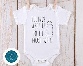 Bottle of the House White Onesie® | Funny Baby Onesie® | Baby Shower Gift