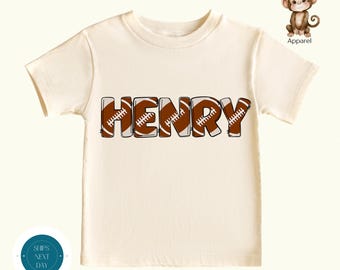 Personalized Football Doodle Name Shirt | Custom Football Name Tshirt | Boys Sweatshirt | Girls Tshirt | Sports Themed Shirt