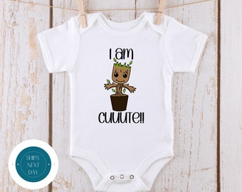 I Am Cuuute Groot Baby Onesie® | Groot Kids Tshirt | Cute Baby Shower Gift | New Parent Gift