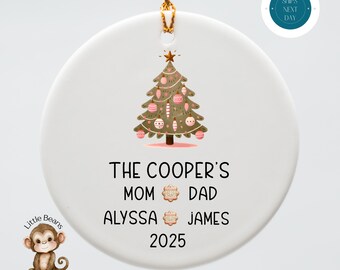Personalized Family Christmas Ornament: Ceramic Holiday Keepsake
