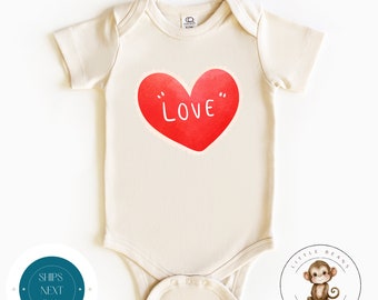 Valentine Love Heart Baby Onesie® | Kids Tshirt | Custom Baby Bodysuit | Valentines Day Tee