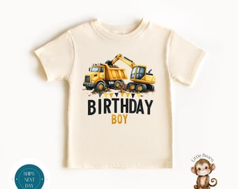 Construction Birthday Boy Tshirt | Trucks Theme Birthday Onesie® | Boys Birthday Party Sweatshirt