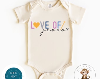 Love of Jesus Cross Baby Onesie® | Christian Catholic Religious Onesie® | Baby Shower Gift