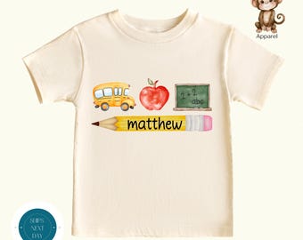 Personalized Watercolor Pencil School Shirt |  First Day of School Shirt | Back to School Shirt | First Day School Photo Shirt