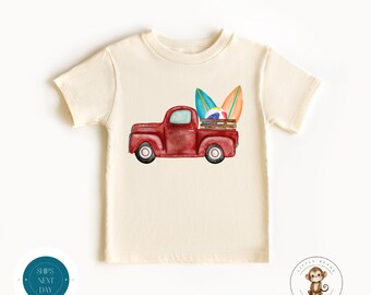 Red Truck Surfboards Kids Tshirt | Summer Baby Onesie® | Cute Baby Shower Gift | Surfing Theme Kids Shirt