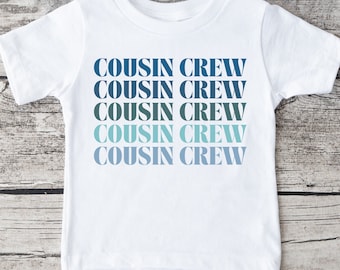 Cousin Crew Multi Lined Blue Kids Tshirt | Cousin Shirts | Custom Kids Tshirt | Cousin Crew Baby Onesie®