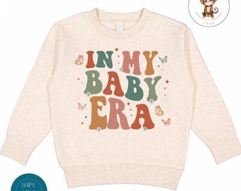 In My Baby Era Toddler Sweatshirt | Vintage Natural Heathered Crewneck | Baby Era Toddler Tshirt