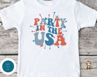 Party in the USA 4th of July Kids Tshirt | Custom Summer Kids Tshirt | 4th of July Girls Boys Unisex Outfit | July 4th Tee