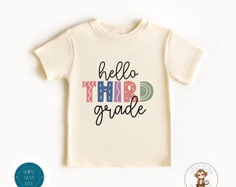 Hello Third Grade School Shirt | First Day of Third Grade | First Day School Photo Shirt | Back to School Shirt