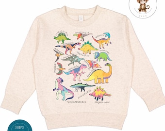 Dinosaur Names Kids Sweatshirt | Watercolor Dino Boys Shirt | Cute Dino Baby Onesie®