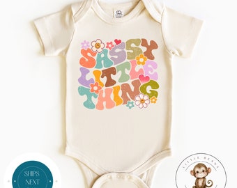 Sassy Little Thing Boho Baby Onesie® | Retro Girls Tshirt | Cute Baby Shower Gift