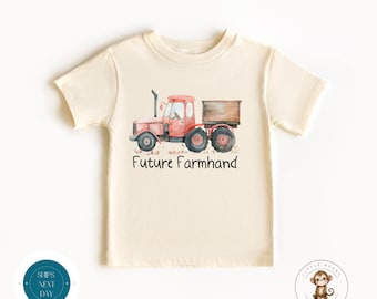Future Farmhand Kids Tshirt | Cute Red Tractor Farm Baby Onesie® | Baby Shower Gift | Custom Gift for Kids