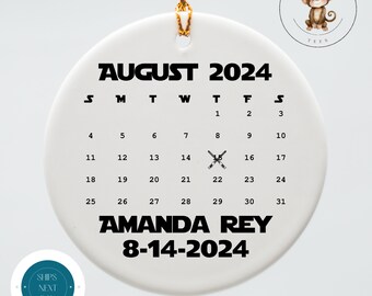 Personalized Baby Birth Ornament | Movie Fan Ceramic Ornament | Baby Shower Gift | First Christmas Ornament