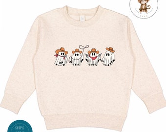 Halloween Cowboy Ghosts Kids Sweatshirt | Fall Kids Baby Onesie® | Cute Kids Halloween Shirt