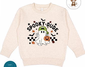 Spooky Dude Retro Halloween Kids Tshirt | Custom Boys Halloween Onesie® | Cute Baby Halloween Outfit