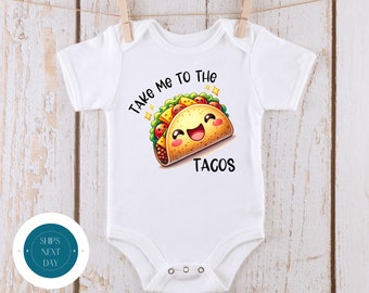 Take Me to the Tacos Baby Onesie® | Funny Foodie Kids Tshirt | Baby Shower Gift