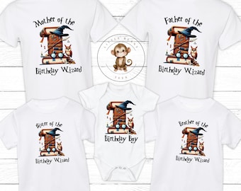 Birthday Wizard Number Family Birthday Shirts | Magical Birthday Matching Custom Shirts | Mommy Daddy Sister Brother Birthday Shirts
