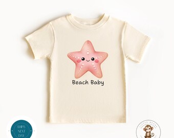 Beach Baby Pink Starfish Personalized Kids Shirt | Summer Vacation Kids Shirt | Cute Baby Onesie® Shower Gift