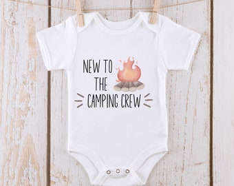 New to the Camping Crew Baby Onesie® Kids Tshirt Baby Bodysuit Custom