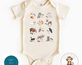 Wildlife Animal Kids Shirt | Kids Camping Tshirt | Cute Forest Animals Baby Onesie®