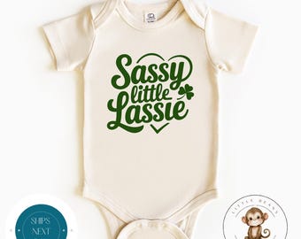 Sassy Little Lassie St Patricks Baby Onesie® | Cute Girls St Patricks Kids Tshirt | St Pats Day Sweatshirt